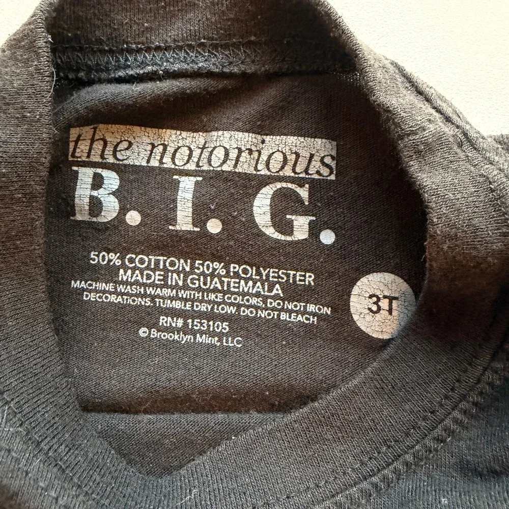 Notorious‎ Big T-Shirt Biggie Smalls Kids T-Shirt Tee Size 3T Toddlers Hip Hop